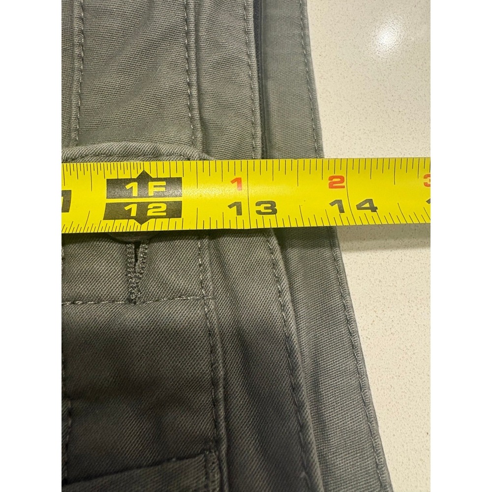 Democracy Ab Tech Pants Womens Sz 14 Olive Green High Rise Tapered Twill Chino - Picture 6 of 11